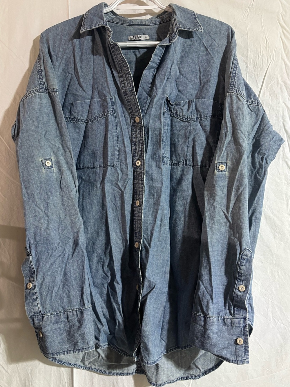 Gap Light Blue Denim Button-Up Shirt Jacket